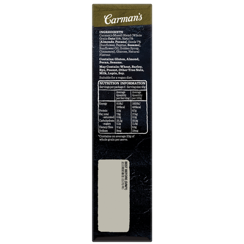 Carman's Original Fruit Free Muesli Bar 6x270g