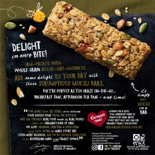 Carman's Original Fruit Free Muesli Bar 6x270g