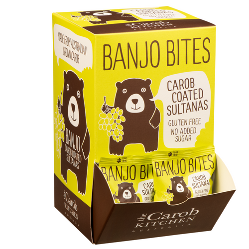The Carob Kitchen Banjo Bear Bites Carob Coated Sultanas