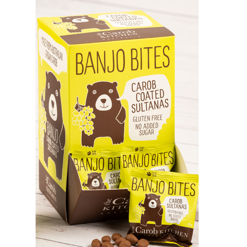 The Carob Kitchen Banjo Bear Bites Carob Coated Sultanas