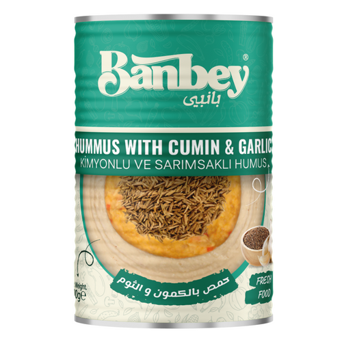 Canned Hummus Tahini with Garlic and Cumin (Chickpeas Paste)