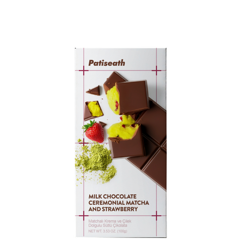 Patiseath Matcha & Strawberry Cream Filled Milk Bar 100g