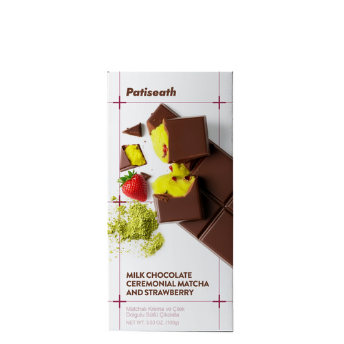 Patiseath Matcha & Strawberry Cream Filled Milk Bar 100g