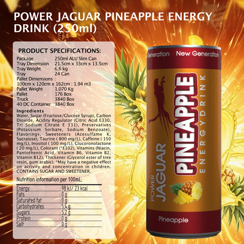 Power Jaguar Pineapple Energy Drink