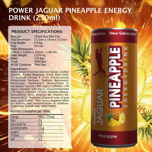 Power Jaguar Pineapple Energy Drink