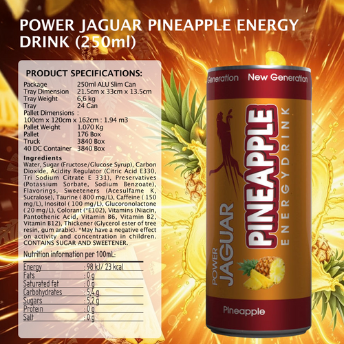 Power Jaguar Pineapple Energy Drink