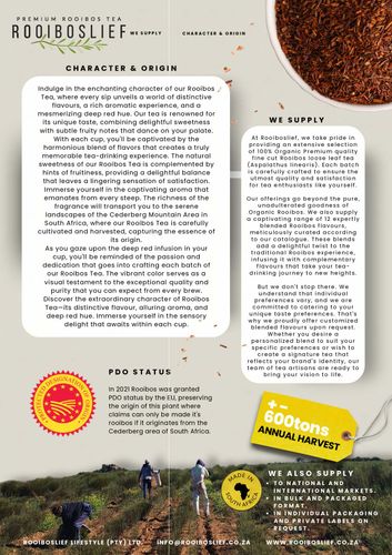 Rooibos Character & Our Supply