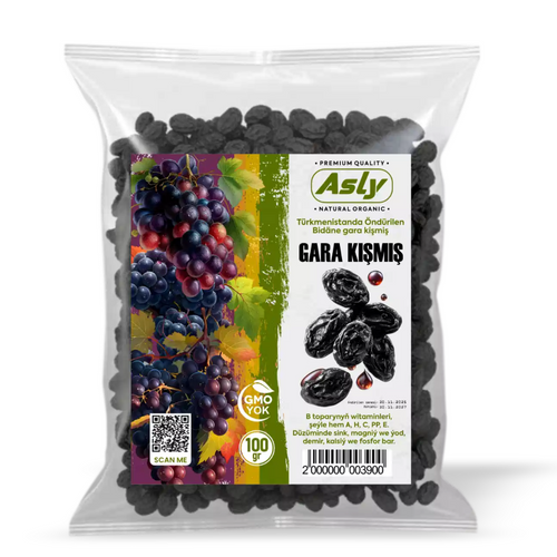 Asly Natural Seedless Black Raisins 100gr