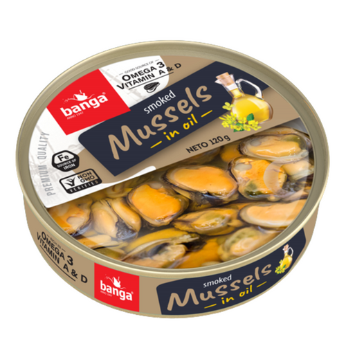 Smoked mussels in oil 120g