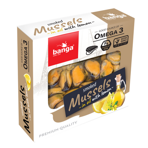 Smoked mussels in oil with lemon 120g