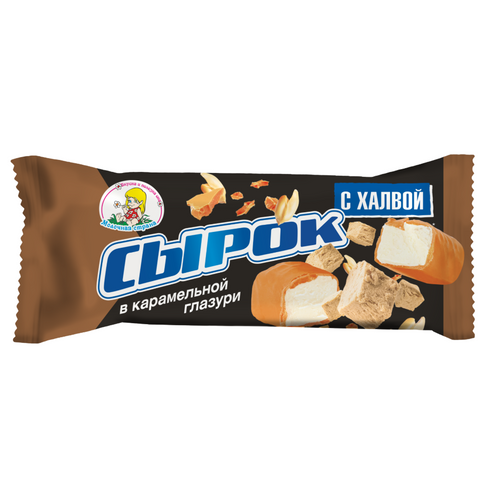 Glazed curd bar with halva