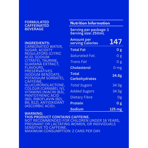 V ENERGY GUARANA BLUE
