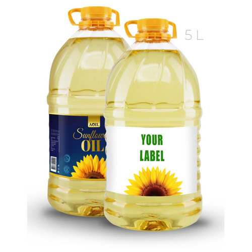 Sunflower oil, refined, deodorized, winterized, “P” grade packed 5l bottle