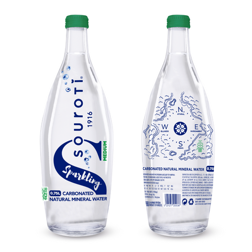 SOUROTI Medium  - Carbonated Natural Mineral Water with Mild Carbonation