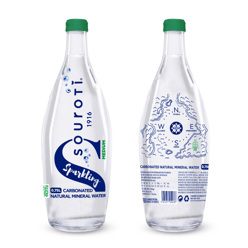 SOUROTI Medium  - Carbonated Natural Mineral Water with Mild Carbonation