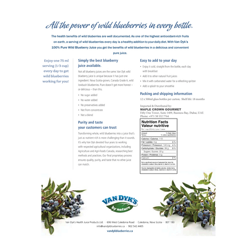 100% Pure Wild Blueberry Juice