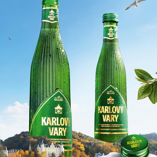 Mineral natural drinking carbonated water KARLOVY VARY