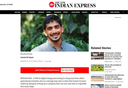 From PhD in AI to fruit chips company, youngster takes a big leap