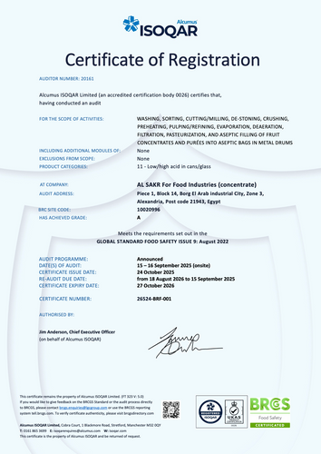 Sakr Group Achieves BRC Certification, Reinforcing Our Commitment to Global Expansion