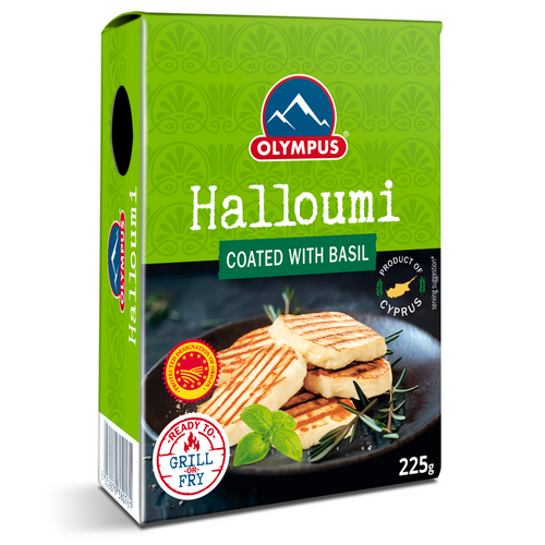 Olympus Halloumi Cheese P.D.O. coated with Basil