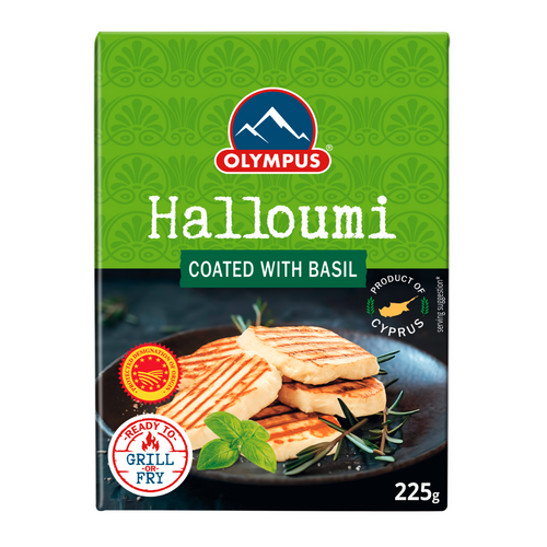 Olympus Halloumi Cheese P.D.O. coated with Basil