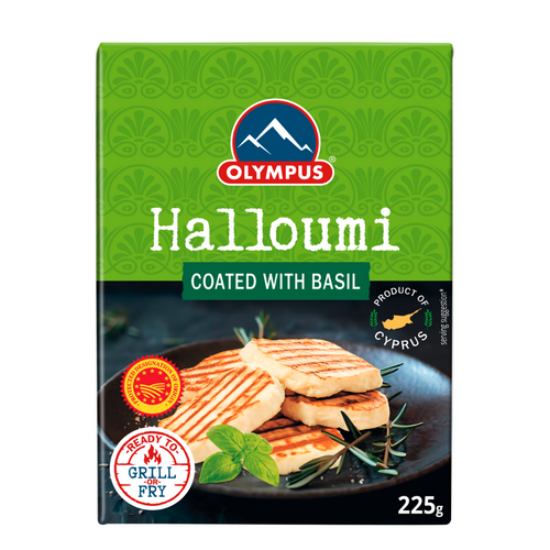 Olympus Halloumi Cheese P.D.O. coated with Basil