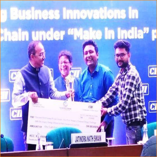 Winner of Best design in live fish transportation by World bank, The Department for Environment, Food & Rural Affairs (Defra) & The Confederation of Indian Industry (CII)