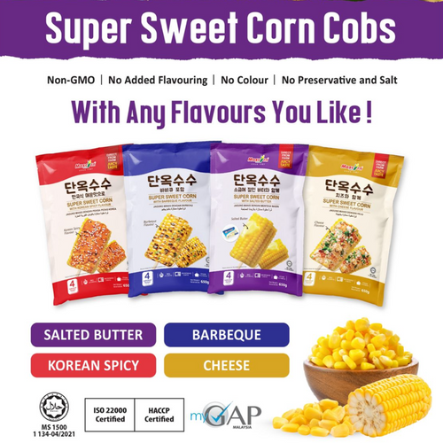 Mascorn Korean Series Frozen Sweet Corn Cobs with Spicy Korean